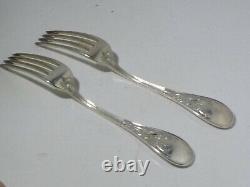 2 Tiffany Sterling Silver Japanese Audubon 8 Inch Dinner Forks 6.14 Troy Ounces