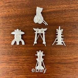 5 Figural Japanese Sterling Silver Place Card Holders Variety Of Cultural Motifs