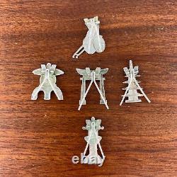 5 Figural Japanese Sterling Silver Place Card Holders Variety Of Cultural Motifs