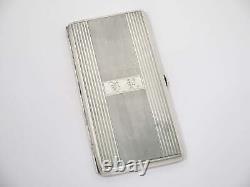 6 3/8 in Sterling Silver Antique Japanese Woman with Fabric Roll Cigarette Case