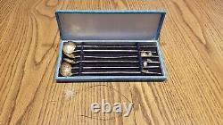 6 Vintage Japanese Sterling 950 Silver Mixing Spoons in Box