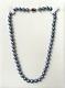 7.5-8mm Round Blue Gray Japanese Akoya Pearl Necklace Sterling Silver Clasp, 17