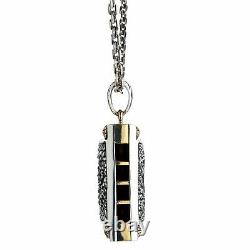 925 Sterling Silver Brass Japanese Phoenix Floral Harmonica Pendant Necklace New