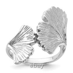 925 Sterling Silver Japanese Ginkgo Leaf Leaves Flower Ring