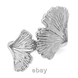 925 Sterling Silver Japanese Ginkgo Leaf Leaves Flower Ring