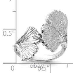 925 Sterling Silver Japanese Ginkgo Leaf Leaves Flower Ring