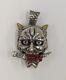925 Sterling Silver Oni Hannya Demon Devil Spirit Head Amulet Pendant Japanese