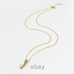 AAA 6.5mm Japanese Akoya Pearl 18Kt Yellow Gold Pendant&Sterling Silver Chain