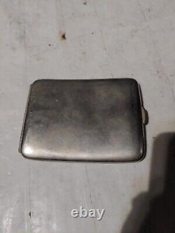 ANTIQUE 1930s JAPANESE STERLING SILVER 950 CIGARETTE COMPACT CASE INSCRIBE