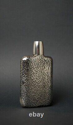 ANTIQUE Japanese Handcrafted Sterling Silver Sake Bottle & Cup / Hip Flask