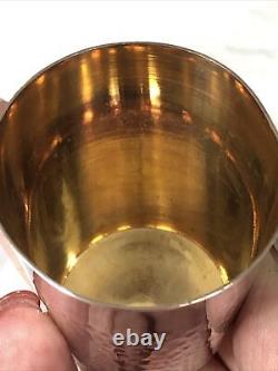 Antique Chinese Japanese Sterling Silver Hallmarked Hand Hammered Sake Wine Cup