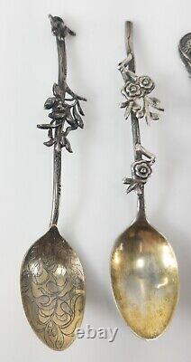 Antique Group of Three Chinese or Japanese Export Sterling Silver Spoons
