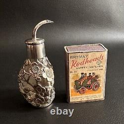 Antique Hallmarked Sterling Silver Japanese Cherry Blossom Overlay Scent Bottle