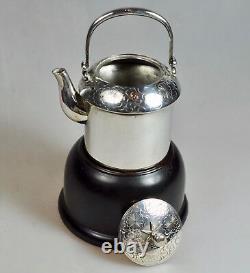 Antique Japanese Export Silver Japan Teapot Sake Pot Hallmark Meiji 1900