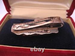 Antique Japanese Sterling Silver Gold Menuki Shakudo Aesthetic Tie Clip Japan