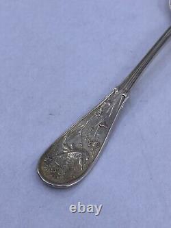 Antique Japanese by Tiffany and Co Sterling Silver Teaspoon 6 Flatware Heirloom