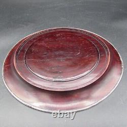 Antique Japanese sterling silver and wood platter