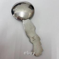 Antique Sterling Silver 950 Geisha Spoon Maiko Design with Engraving Japan