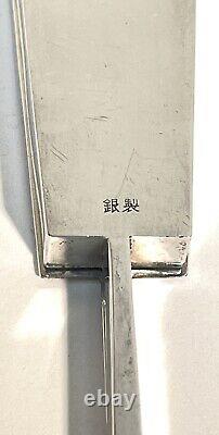 Antique Sterling Silver Fan Shaped Japanese Kogo Incense / Pill Box Signed