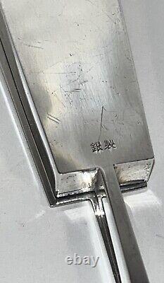 Antique Sterling Silver Fan Shaped Japanese Kogo Incense / Pill Box Signed