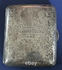 Antique Sterling Silver RARE Chutter Munzil Billiard Tour Cigarette Case 1904