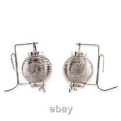 Figural Japanese 950 Sterling Silver Salt And Pepper Shakers Lantern Form
