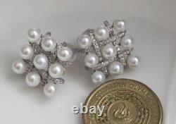 Genuine 4-4.5mm Japanese akoya pearl earrings Sterling silver