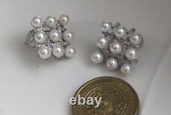Genuine 4-4.5mm Japanese akoya pearl earrings Sterling silver