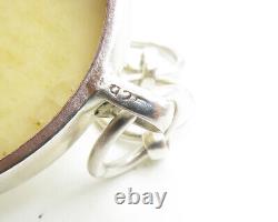 JAPANESE 925 Silver Vintage Freshwater Pearls Carved Chain Bracelet BT7508