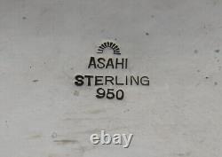 Japanese 950 Asahi Sterling Pair Salt & Pepper In Bento Boxes