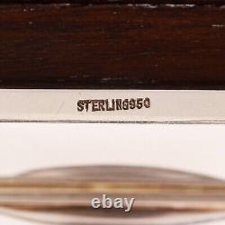 Japanese 950 Sterling Silver Cigarette Box Bamboo Trees 20thc No Monogram