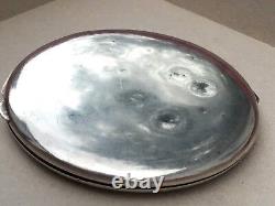 Japanese 950 Sterling Silver Etched Art Large Compact 3.8 Oz Asian Antique