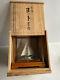 Japanese 950 Sterling Silver Miniature Yacht With Glass Case & Storage Box