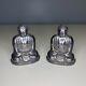 Japanese 950 Sterling Silver Set Buddha Figural Salt & Pepper Shakers