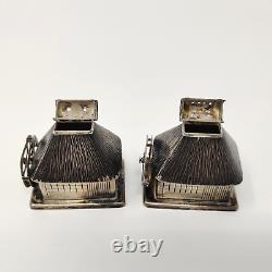 Japanese. 950 Sterling Silver Water Mill Salt & Pepper Shakers with Moving Wheels