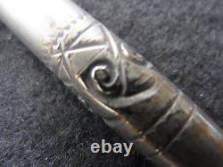 Japanese Antique Sterling Silver Large smoking pipe Kiseru 10 inch