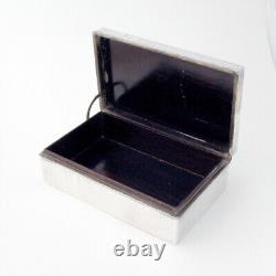 Japanese Bamboo Motif Box Hammered Sterling Silver