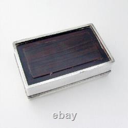 Japanese Bamboo Motif Box Hammered Sterling Silver