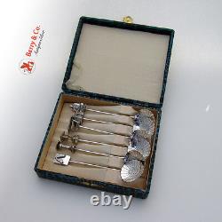 Japanese Figural Coffee Spoons Sterling Silver 1930