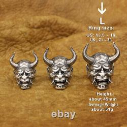 Japanese Ghost Prajna Skull Ring 925 Sterling Silver Punk Jewelry TA388D US 716