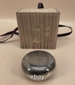 Japanese Mid 20th Century Sterling Silver Bonbonnier Box Israel & Japan