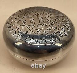 Japanese Mid 20th Century Sterling Silver Bonbonnier Box Israel & Japan