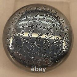 Japanese Mid 20th Century Sterling Silver Bonbonnier Box Israel & Japan