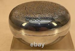 Japanese Mid 20th Century Sterling Silver Bonbonnier Box Israel & Japan