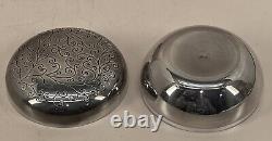 Japanese Mid 20th Century Sterling Silver Bonbonnier Box Israel & Japan