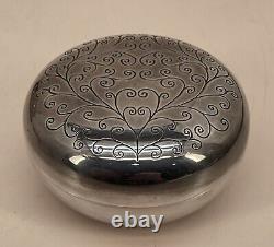 Japanese Mid 20th Century Sterling Silver Bonbonnier Box Israel & Japan