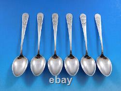 Japanese Sterling Silver. 950 Demitasse Spoons with Engraved Scenes Set of 6