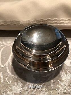 Japanese Sterling Silver Set Of 3 Vintage Stacking Sake Cups Nesting Bowls