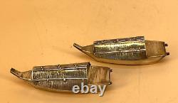 Japanese Taisho Sterling Silver Salt & Pepper Shakers Boats
