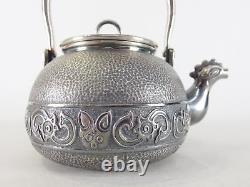Japanese antique vintage sterling silver Sencha Ginbin teapot 500ml 505g chacha